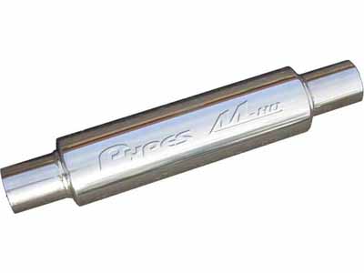 Pypes MVR203S M-80 Series Muffler 3 in Round 14 in L Hardware Not Incl Polished 304 Stainless Steel / Pypes Performance Exhaust MVR203S Muffler