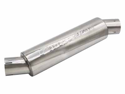 Pypes Exhaust MVR204S M-80 Muffler 14 Inch Body 2.5 Inch Offset Inlet/Offset Outlet 304 Stainless / Pypes Performance Exhaust MVR204S Muffler