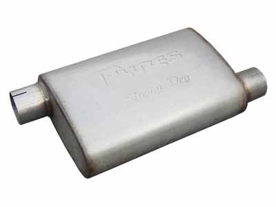 Pypes MVS10 Street Pro Series Muffler 14 in 2.5 in Offset/Offset Hardware Not Incl Natural / Pypes Performance Exhaust MVS10 Muffler