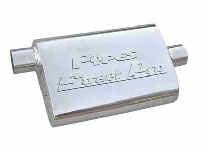 Pypes MVS13 Street Pro Series Muffler 14 in 2.5 in Offset/Center Hardware Not Incl Natural / Pypes Performance Exhaust MVS13 Muffler