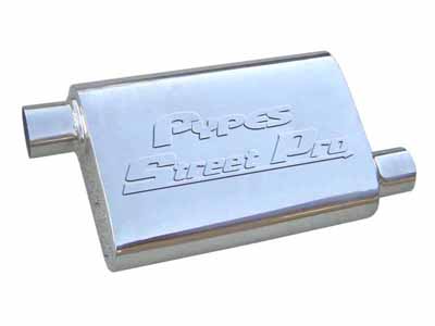 Pypes MVV10S Violator Series Muffler 14 in 2.5 in Offset/Offset Hardware Not Incl Polished / Pypes Performance Exhaust MVV10S Muffler