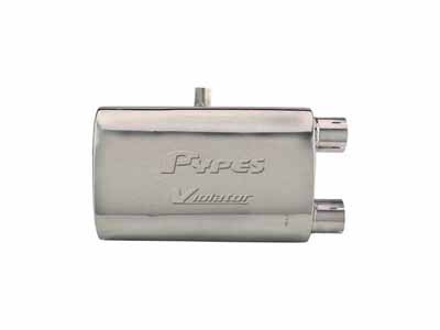 Pypes MVV50S Violator Series Muffler 16 in 2.5 in Offset/Offset Hardware Not Incl Polished / Pypes Performance Exhaust MVV50S Muffler
