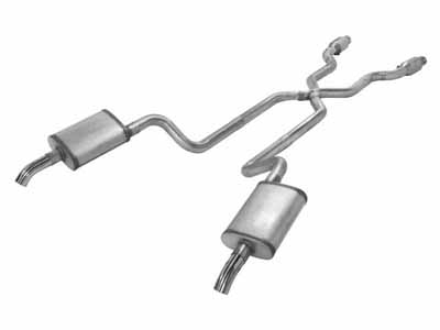 Pypes SCC910E 1975-1980 Corvette C3 2.5" Crossmember Back Exhaust With X-Pipe With Cats No Mufflers / Pypes Exhaust SCC910E Crossmember-Back Exhaust