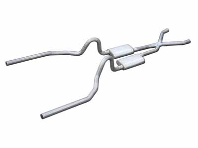 Pypes SFM04R 2.5" Crossmember Back w/X-Pipe Exhaust 71-73 Mustang Split Rear Dual Exit 2.5-inch / Pypes Exhaust SFM04R Crossmember-Back Exhaust