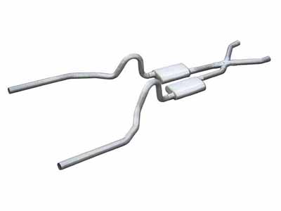 Pypes SFM04 2.5" Crossmember Back w/X-Pipe Exhaust 71-73 Mustang Split Rear Dual Exit 2.5-inch / Pypes Exhaust SFM04 Crossmember-Back Exhaust