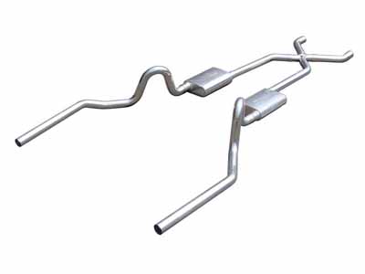 Pypes SGA10SSR 2.5" Crossmember Back w/X-Pipe Exhaust 64-72 A-Body Split Rear Dual Exit 2.5-inch / Pypes Exhaust SGA10SSR Crossmember-Back Exhaust