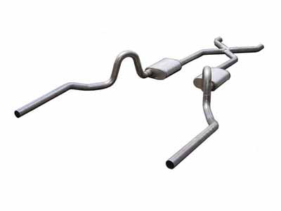 Pypes SGA10T 2.5" Crossmember Back w/X-Pipe Exhaust 64-72 A-Body Split Rear Dual Exit 2.5-inch / Pypes Exhaust SGA10T Crossmember-Back Exhaust