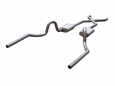 Pypes SGA13S Crossmember Back w/X-Pipe Exhaust System 64-74 GM A Body Split Rear Dual Exit 3-inch / Pypes Exhaust SGA13S Crossmember-Back Exhaust