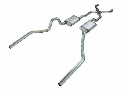 Pypes SGA20T 68-72 Chevelle High Tuck 2.5" Crossmember Back W/X-Pipe and Turbo Pro Mufflers System / Pypes Exhaust SGA20T Crossmember-Back Exhaust