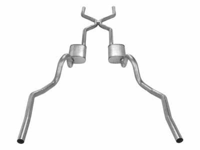 Pypes SGA42S 2.5" Crossmember Back w/H-Pipe Exhaust System 70-71 GTO/68-72 442 / Pypes Exhaust SGA42S Crossmember-Back Exhaust