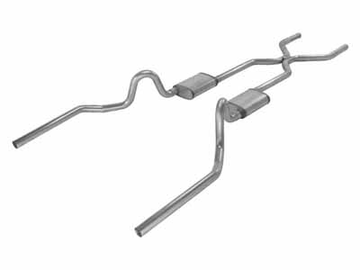 Pypes SGA43S Crossmember Back w/H-Pipe Exhaust System 64-74 GM A Body Split Rear Dual Exit 3-inch / Pypes Exhaust SGA43S Crossmember-Back Exhaust
