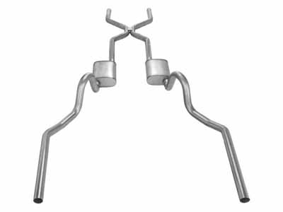 Pypes SGA43T Crossmember Back w/H-Pipe Exhaust System 64-74 GM A Body Split Rear Dual Exit 3-inch / Pypes Exhaust SGA43T Crossmember-Back Exhaust