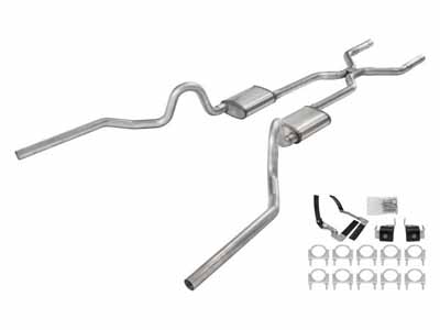 Pypes Exhaust SGA48T 1968-72 Olds 442 Crossmember-Back Valance Exit H pipe Turbo Pro Muffler SGA48T / Pypes Exhaust SGA48T Crossmember-Back Exhaust