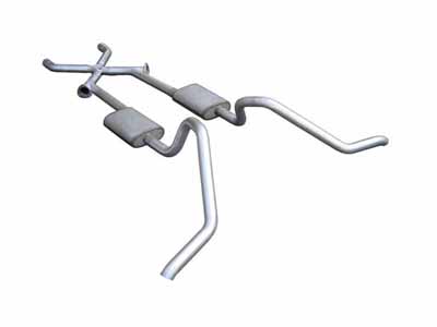 Pypes SGB11T Crossmember w/Xchange Exhaust System Split Side Dual Exit 2.5-inch / Pypes Exhaust SGB11T Crossmember-Back Exhaust