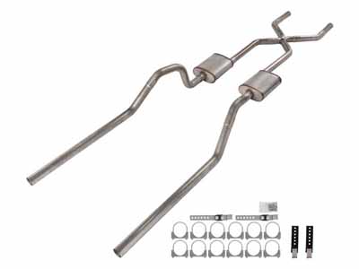 Pypes SGB15S 1965-70 Chevy Impala X-Pipe Crossmember Back Exhaust SS Rear Exit Street Pro Mufflers / Pypes Exhaust SGB15S Crossmember-Back Exhaust