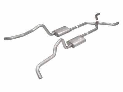 Pypes SGC16S 2.5" Crossmember Back w/X-Pipe Exhaust 55-57 Chevy Wagon Split Rear Dual Exit 2.5-inch / Pypes Exhaust SGC16S Crossmember-Back Exhaust