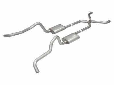 Pypes SGC16T 2.5" Crossmember Back w/X-Pipe Exhaust 55-57 Chevy Wagon Split Rear Dual Exit 2.5-inch / Pypes Exhaust SGC16T Crossmember-Back Exhaust