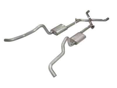 Pypes SGC17S 2.5" Crossmember Back w/X-Pipe Exhaust 55-57 Tri-Five Chevy Split Rear Dual Exit 2.5" / Pypes Exhaust SGC17S Crossmember-Back Exhaust