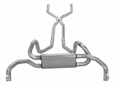Pypes SGF40 2.5" Crossmember Back Crossflow System w/H-Pipe Exhaust System 67-74 / Pypes Exhaust SGF40 Crossmember-Back Exhaust