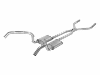 Pypes SGF42R 2.5" Crossmember Back w/H-Pipe Exhaust System 67-69 Split Rear Dual Exit 2.5-inch / Pypes Exhaust SGF42R Crossmember-Back Exhaust