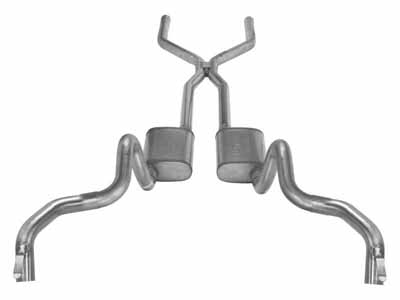 Pypes SGF43R Crossmember Back w/H-Pipe Exhaust 70-74 F-Body Split Rear Dual Quarter Exit 3-inch / Pypes Exhaust SGF43R Crossmember-Back Exhaust