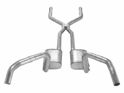 Pypes SGF44 Crossmember Back w/H-Pipe Exhaust System 67-69 Split Rear Dual Exit 3-inch / Pypes Exhaust SGF44 Crossmember-Back Exhaust