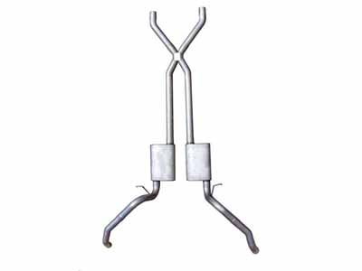 Pypes SGF60R 2.5" Crossmember Back w/X-Pipe Exhaust System 67-69 Split Rear Dual Exit 2.5-inch / Pypes Exhaust SGF60R Crossmember-Back Exhaust