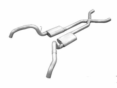 Pypes SGF60 2.5" Crossmember Back w/X-Pipe Exhaust System 67-69 Split Rear Dual Exit 2.5-inch / Pypes Exhaust SGF60 Crossmember-Back Exhaust