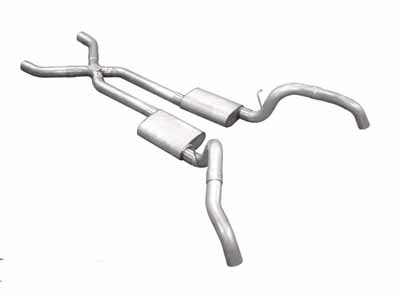 Pypes SGF63S Crossmember Back w/X-Pipe Exhaust System 67-69 Split Rear Dual Exit 3-inch / Pypes Exhaust SGF63S Crossmember-Back Exhaust