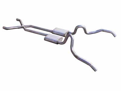 Pypes SGN10R 2.5" Crossmember Back w/X-Pipe Exhaust System 62-67 Nova Split Rear Dual Exit 2.5-inch / Pypes Exhaust SGN10R Crossmember-Back Exhaust