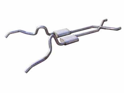 Pypes SGN10T 2.5" Crossmember Back w/X-Pipe Exhaust System 62-67 Nova Split Rear Dual Exit 2.5-inch / Pypes Exhaust SGN10T Crossmember-Back Exhaust