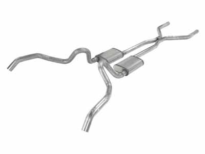 Pypes SGN40 2.5" Crossmember Back w/H-Pipe Exhaust System 62-67 Nova Split Rear Dual Exit 2.5-inch / Pypes Exhaust SGN40 Crossmember-Back Exhaust