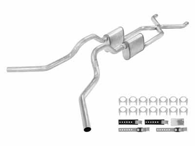 Pypes SGT75V 2.5" Crossmember Back W/ X-Pipe Exhaust System 63-66 GM Truck / Pypes Exhaust SGT75V Crossmember-Back Exhaust