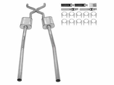 Pypes Exhaust SGT77R 55-59 GM 2WD Truck 2.5" Crossmember Back Exhaust Kit With Race Pro Mufflers / Pypes Exhaust SGT77R Crossmember-Back Exhaust