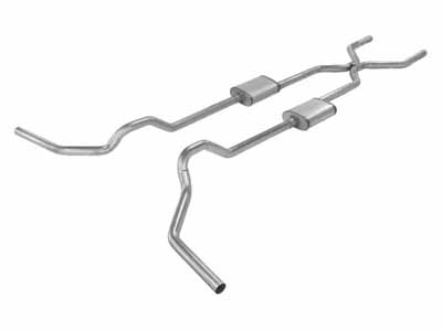 Pypes SGT78 2.5" Crossmember Back w/H-Pipe Exhaust System 67-74 GM Split Rear Dual Exit 2.5-inch / Pypes Exhaust SGT78 Crossmember-Back Exhaust