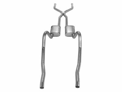 Pypes SMA40R 2.5" Crossmember Back w/H-Pipe Exhaust 67-73 Mopar A-Body Split Rear Dual Exit 2.5-inch / Pypes Exhaust SMA40R Crossmember-Back Exhaust
