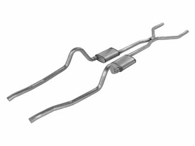 Pypes SMA40V 2.5" Crossmember Back w/H-Pipe Exhaust 67-73 Mopar A-Body Split Rear Dual Exit 2.5-inch / Pypes Exhaust SMA40V Crossmember-Back Exhaust