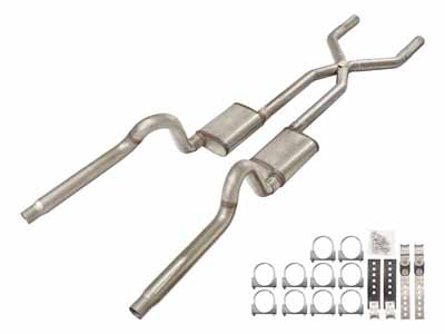 Pypes SME13S Stainless 3" Crossmember Back Exhaust with Street Pro Mufflers 1970-1974 Mopar E-Body / Pypes Exhaust SME13S Crossmember-Back Exhaust