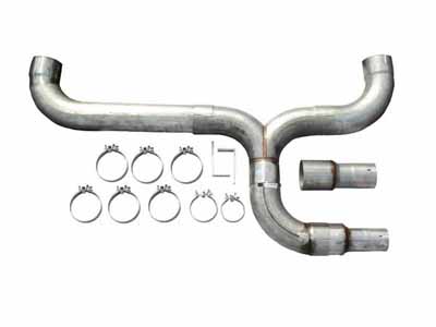 Pypes STD005 Diesel Dual Stack Kit 5 in Dual Exit Natural Finish Hardware Incl 409 Stainless Steel / Pypes Exhaust STD005 Exhaust Stack Pipe
