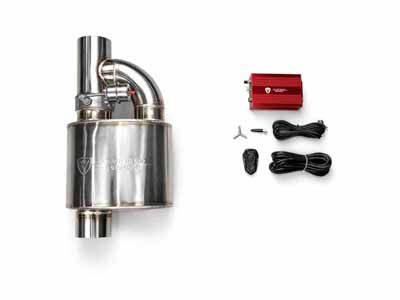 Valvetronic OFF.UVM.107MM.X1 Off Road Universal Muffler Kit Single Inlet/Outlet 107MM 4.2-Inch / Valvetronic OFF.UVM.107MM.X1 Muffler