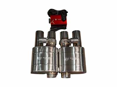 Valvetronic UVM.76MM.DUALOUT.X2 Universal Muffler Kit Single In/Dual Outlet 76MM 3-Inch, 2 Mufflers / Valvetronic UVM.76MM.DUALOUT.X2 Muffler