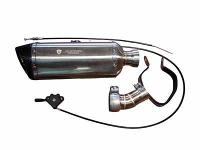 Valvetronic VTD.BIKE.SB.UVM.ANG.44MM Universal Bike Valved Angled Muffler Kit 1.75-Inch / Valvetronic VTD.BIKE.SB.UVM.ANG.44MM Muffler