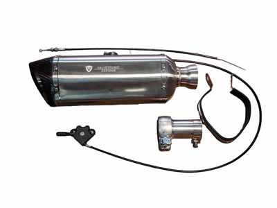 Valvetronic VTD.BIKE.SB.UVM.STR.44MM Universal Bike Valved Straight Muffler Kit 1.75-Inch / Valvetronic VTD.BIKE.SB.UVM.STR.44MM Muffler