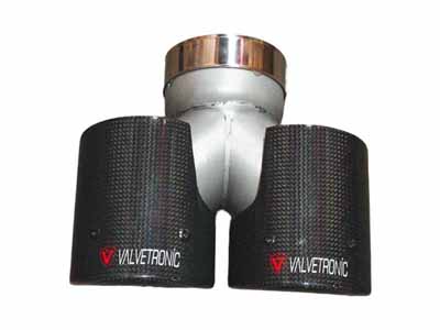 Valvetronic VTD.TIP.SD.76MM Universal Exhaust Tips 3.0-Inch Single to Dual Carbon Fiber / Valvetronic VTD.TIP.SD.76MM Exhaust Tip