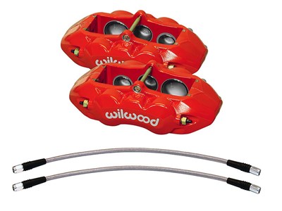 Wilwood 140-11857-R-U D8-6 Front Red Caliper Kit with Brake Lines for 1965-1982 Corvette / Wilwood 140-11857-R-U D8-6 Front Big Brake Kit