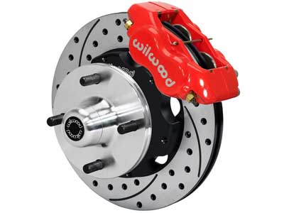 Wilwood 140-12535-DR FDL Pro 11" Front Hub Brake Kit, Drilled, Red, 1963-1966 Ford / Wilwood 140-12535-DR Big Brake Kit