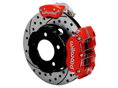 Wilwood 140-14089-DR DPR/MC4 11" Rear Brake Kit W/Lines, Red, Drilled for Factory-5 T-Bird 8.8 IRS / Wilwood 140-14089-DR Dynapro MC4 Rear Brake Kit