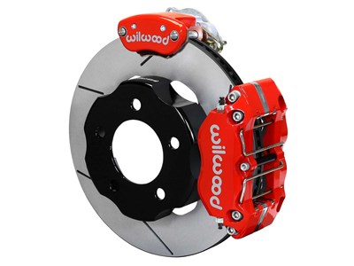 Wilwood 140-14089-R DPR/MC4 11" Rear Brake Kit W/Lines, Red, Slotted for Factory-Five 8.8 T-Bird IRS / Wilwood 140-14089-R Dynapro MC4 Rear Big Brake Kit