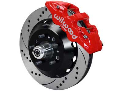 Wilwood 140-15407-DR SL6R-DS Front 14" Big Brake Hub Kit Red Drilled 1965-69 Mustang Falcon Fairlan / Wilwood 140-15407-DR Big Brake Kit