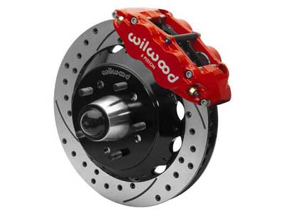Wilwood 140-16496-DR FNSL6R Front Hub Big Brake Kit,14", Drilled, Red 1970-1973 Mustang Disc / Wilwood 140-16496-DR Big Brake Kit